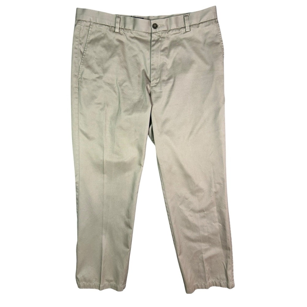 Dockers Straight Fit Mens 38x32 Beige Flat Front Chino Pants